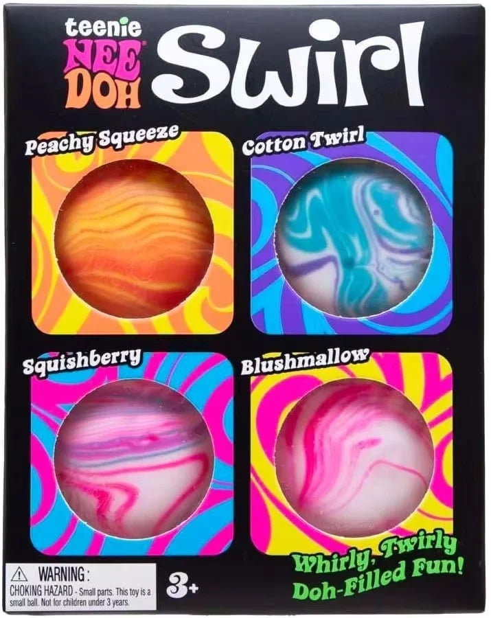 Hot 4Pcs Swirl NeeDoh Teenie Stress Balls Ultra Squishy Moldablef