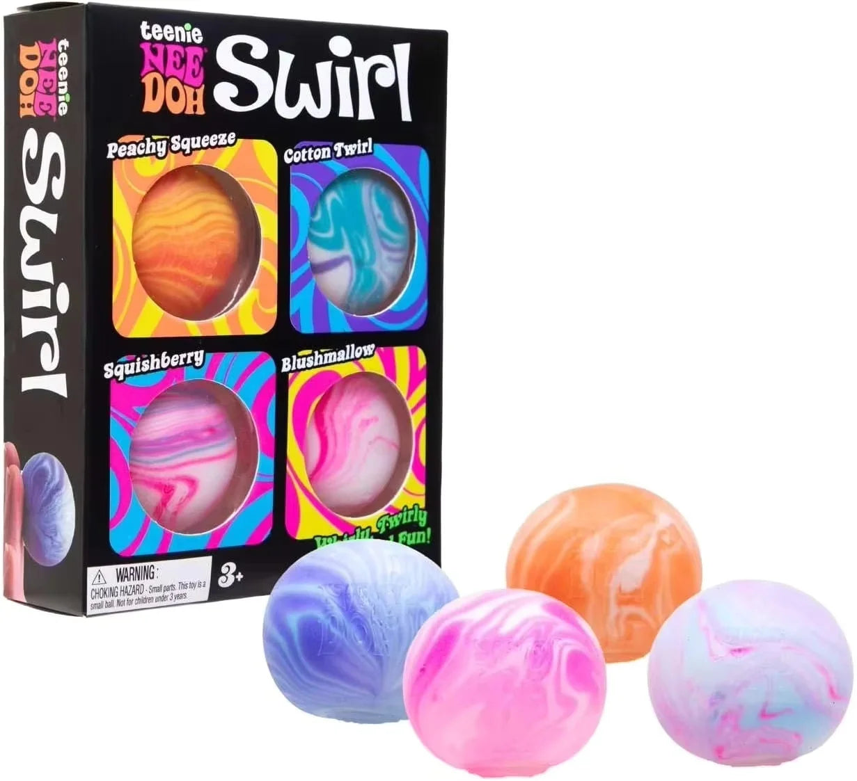 Hot 4Pcs Swirl NeeDoh Teenie Stress Balls Ultra Squishy Moldablef