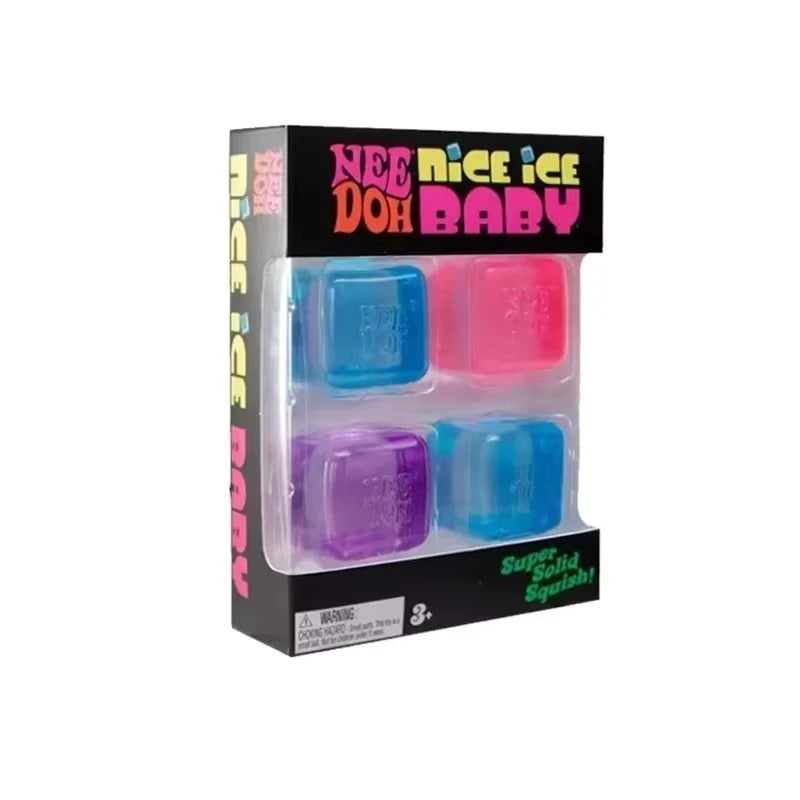 Hot 4Pcs Swirl NeeDoh Teenie Stress Balls Ultra Squishy Moldablef