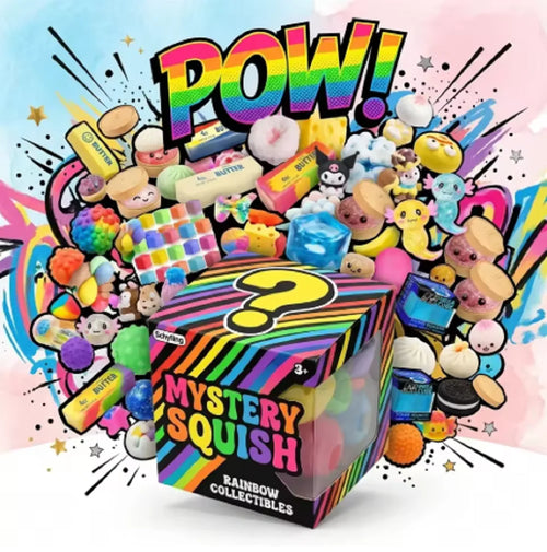 Christmas Holiday Mystery Squish Collectible Box, Festive Random Fidget Squish Toys, Kids Xmas Favorite Gift