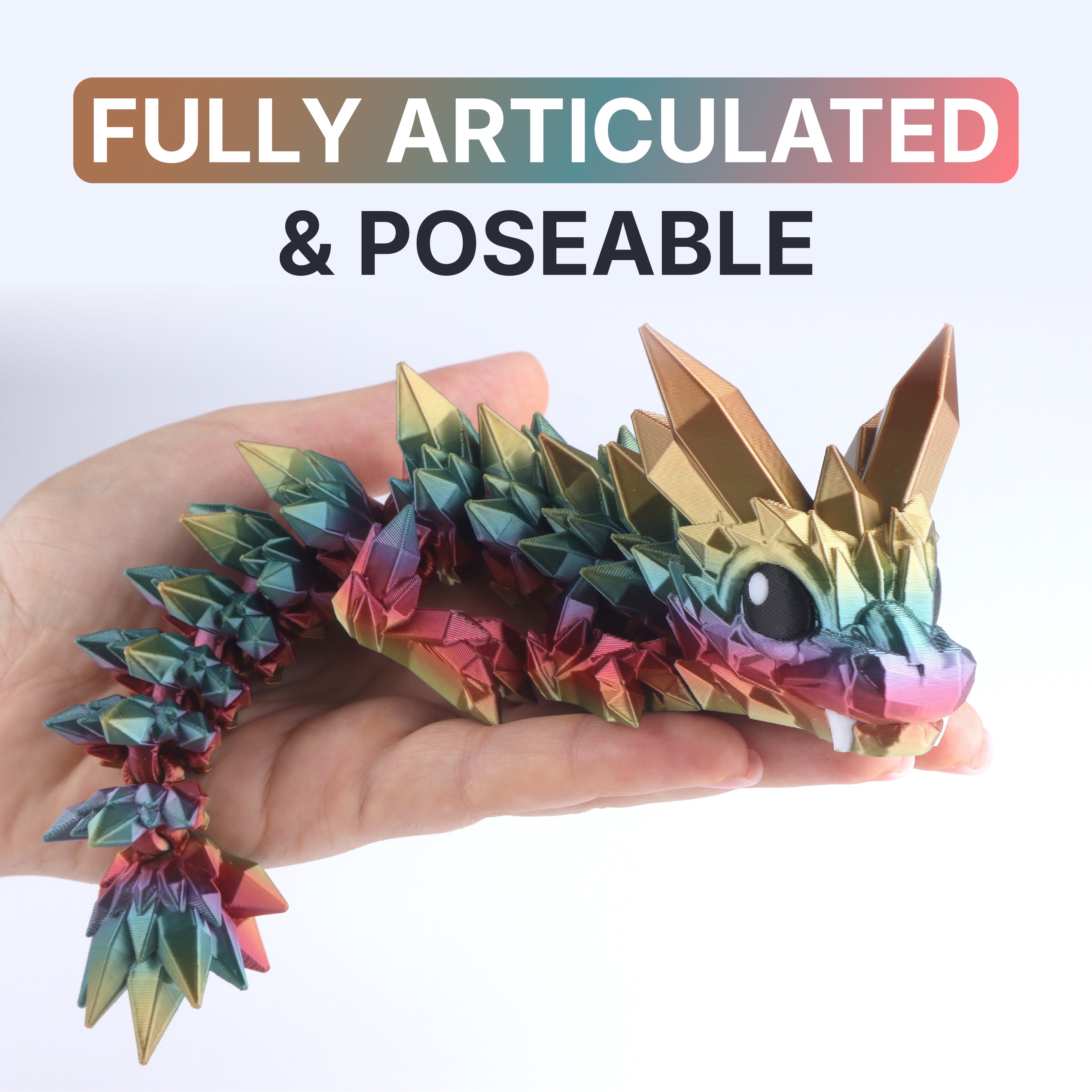 Crystal Baby Dragon Fidget Toy – Articulated Fantasy Desk Toy Gift