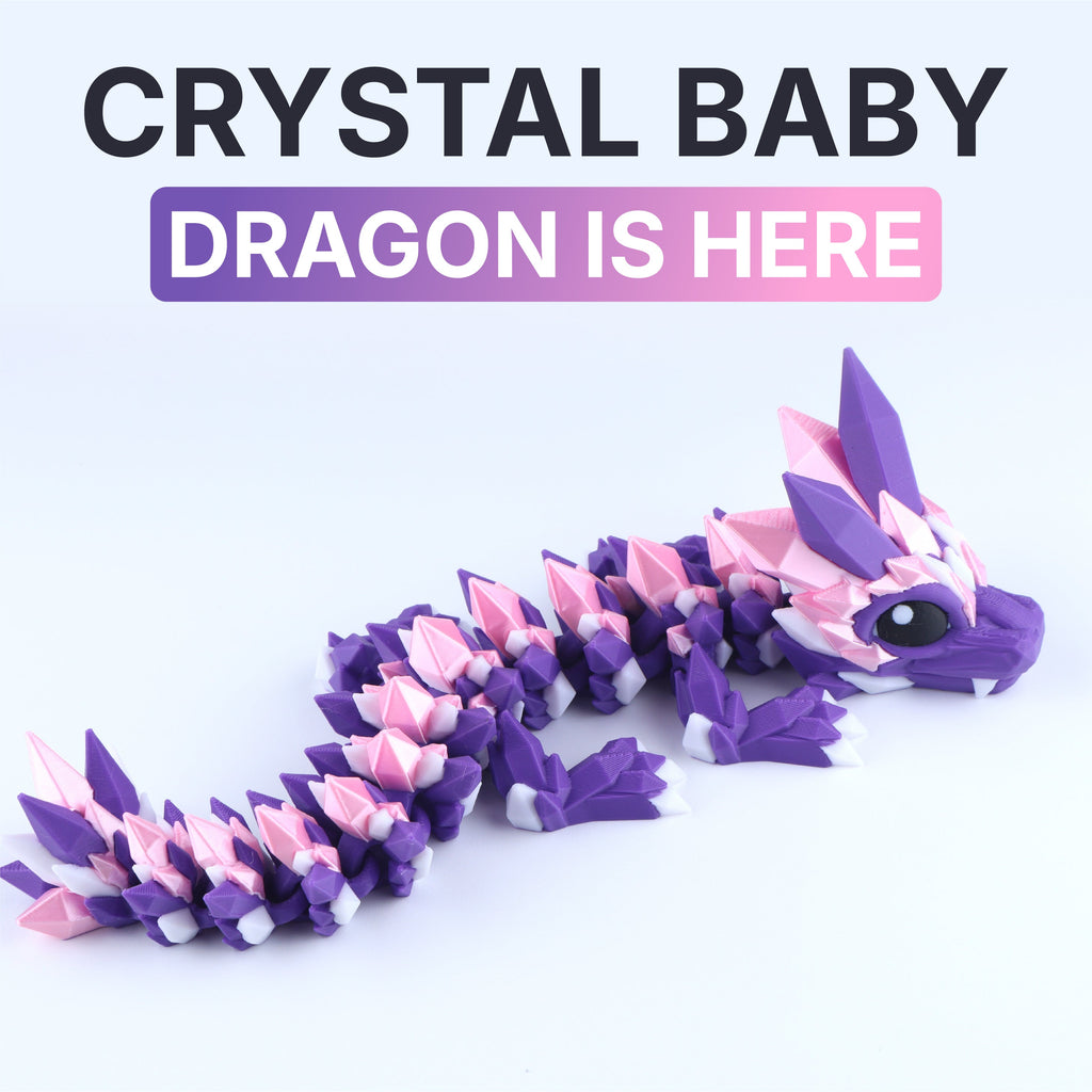 Crystal Baby Dragon Fidget Toy – Articulated Fantasy Desk Toy Gift