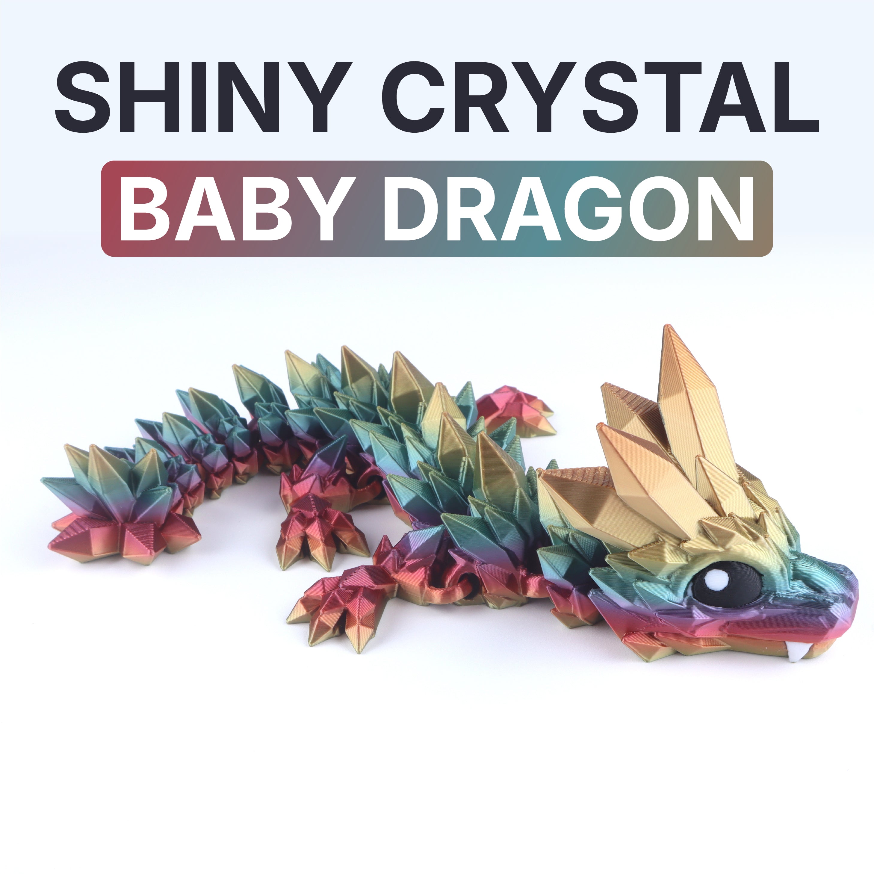 Crystal Baby Dragon Fidget Toy – Articulated Fantasy Desk Toy Gift