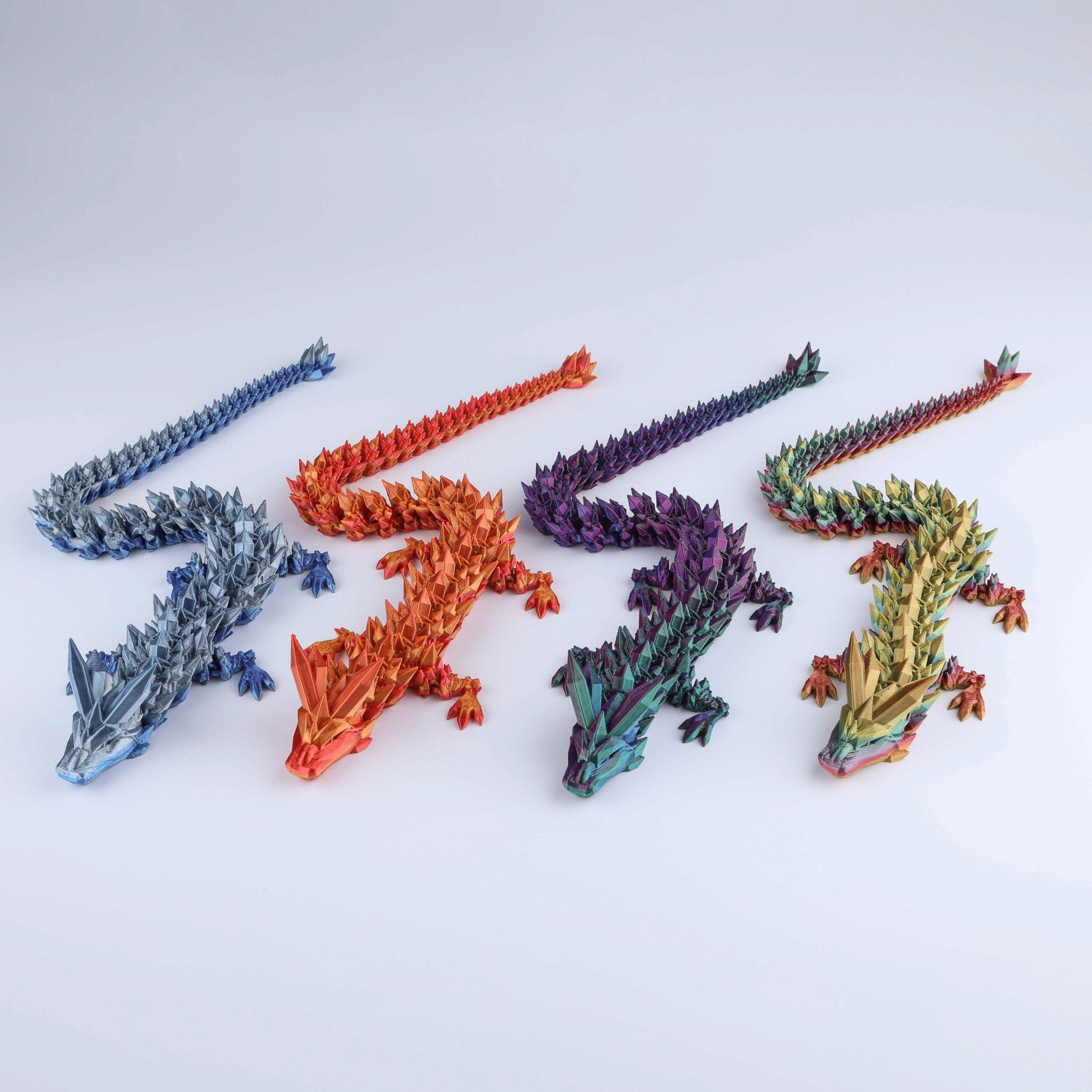 Crystal Dragon Fidget Toy – Articulated Flexible Desk Toy Gift