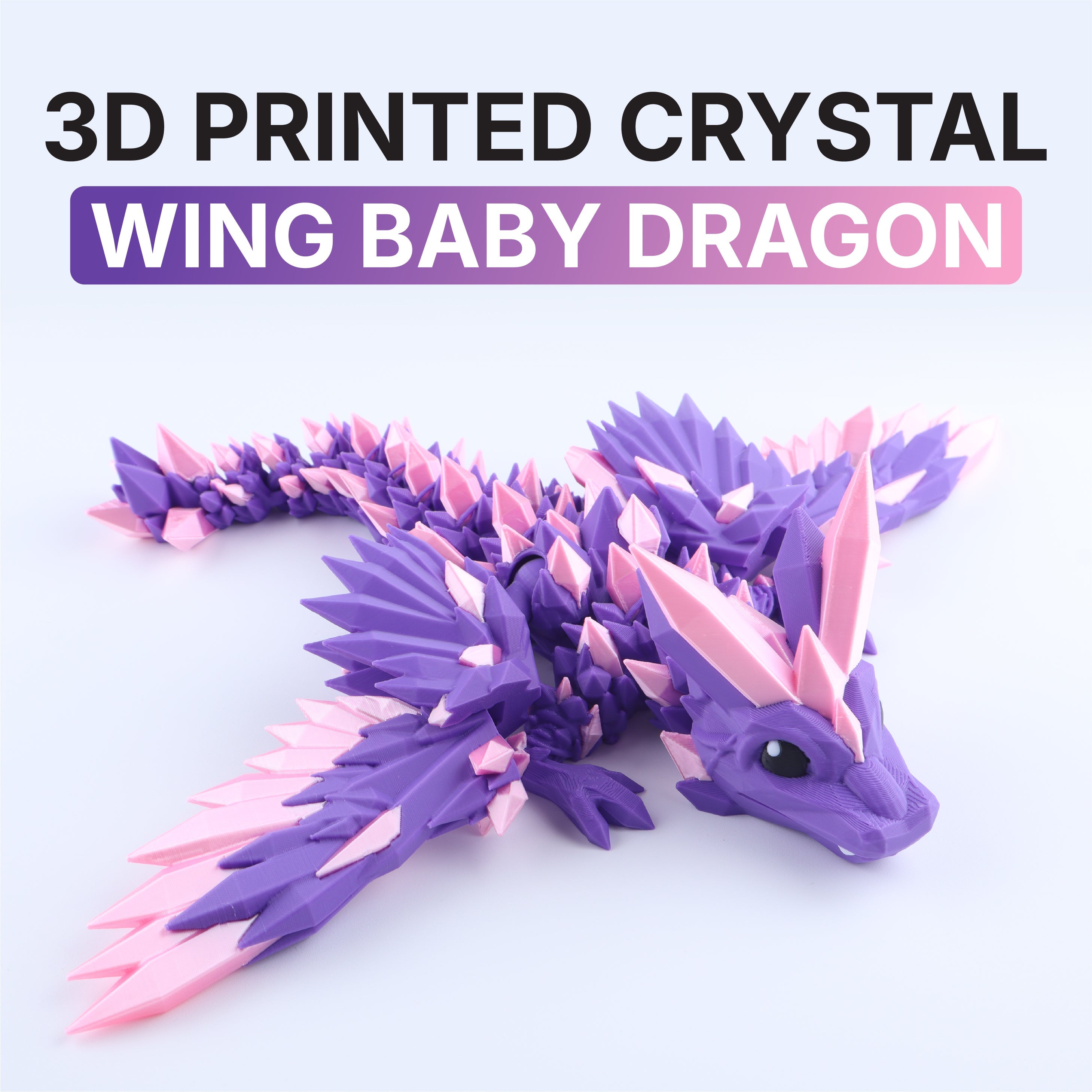 Crystal Wing Baby Dragon Fidget Toy – Articulated Fantasy Desk Toy Gift