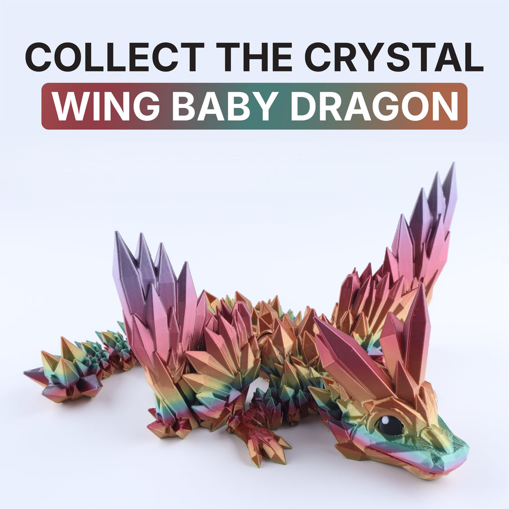Crystal Wing Baby Dragon Fidget Toy – Articulated Fantasy Desk Toy Gift
