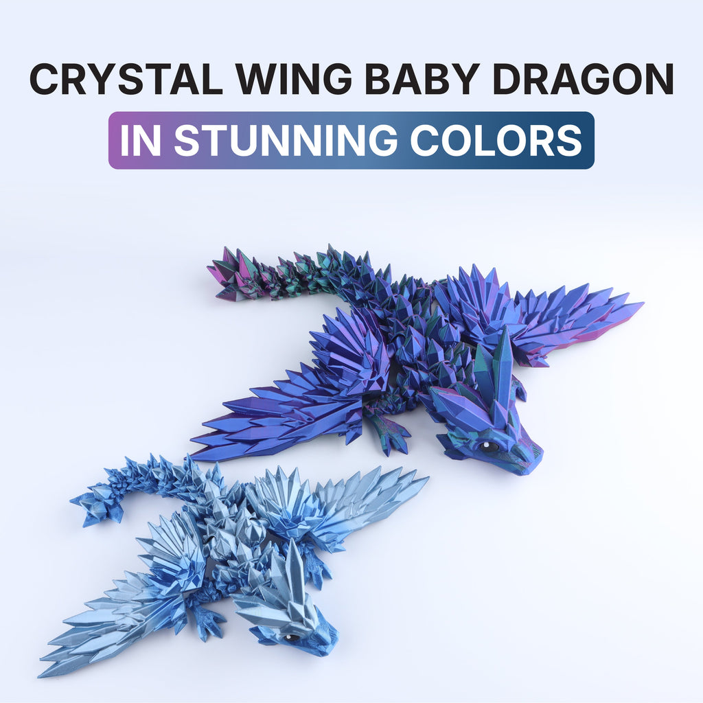 Crystal Wing Baby Dragon Fidget Toy – Articulated Fantasy Desk Toy Gift