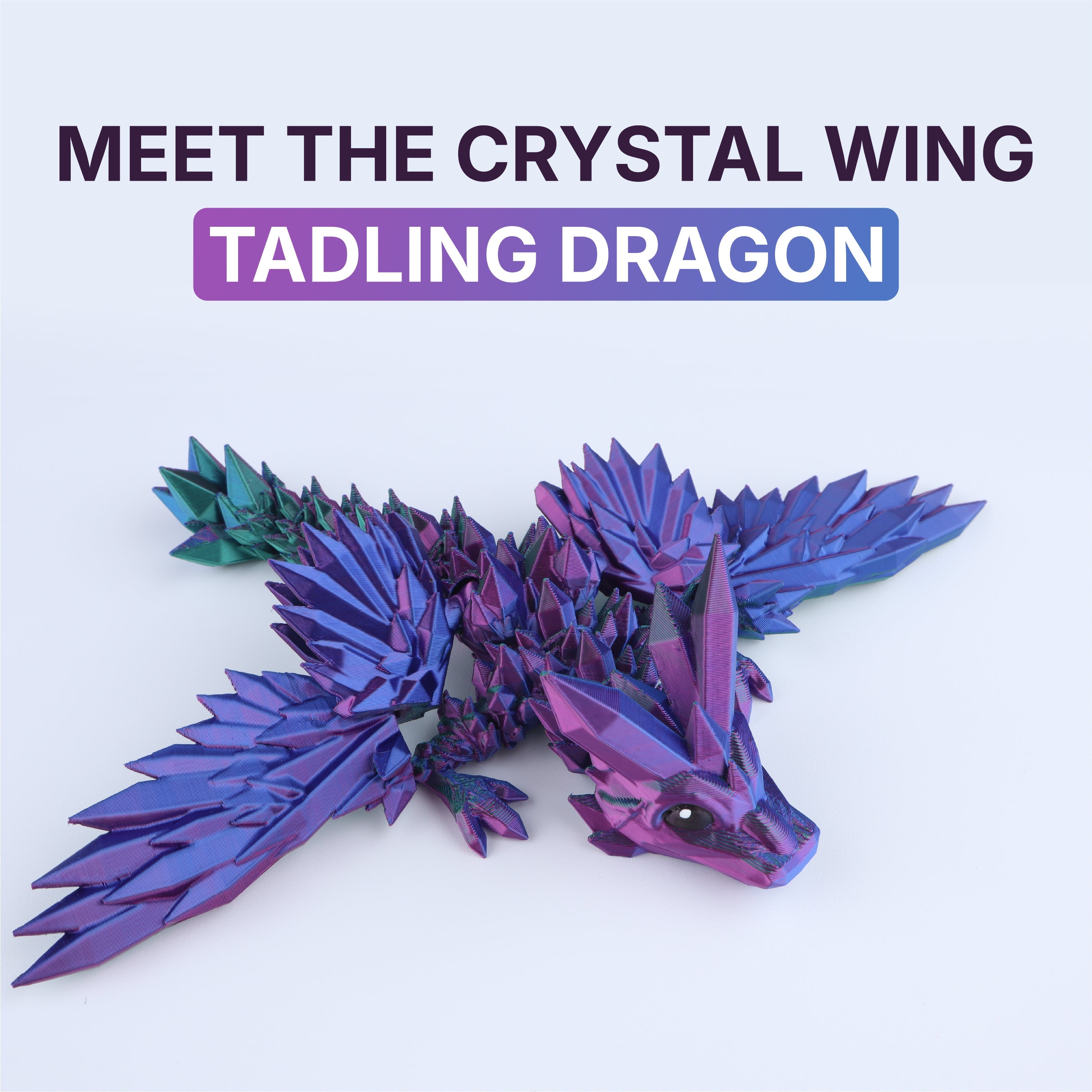 Crystal Wing Tadling Dragon Fidget Toy – Articulated Fantasy Desk Toy Gift