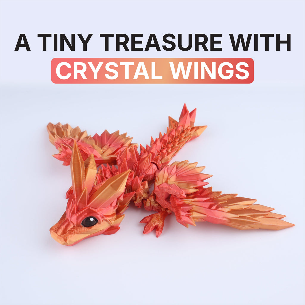 Crystal Wing Tadling Dragon Fidget Toy – Articulated Fantasy Desk Toy Gift