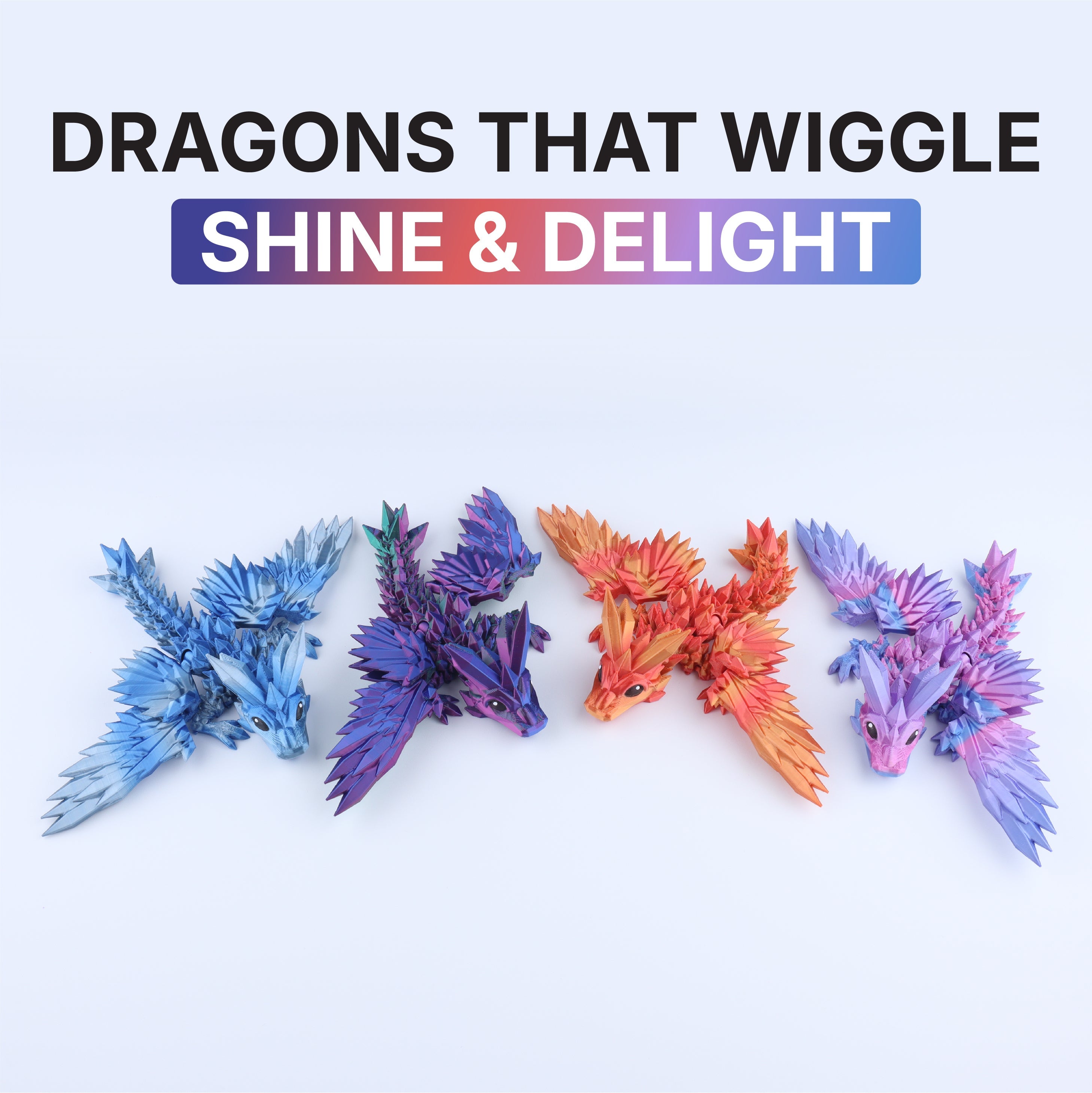 Crystal Wing Tadling Dragon Fidget Toy – Articulated Fantasy Desk Toy Gift