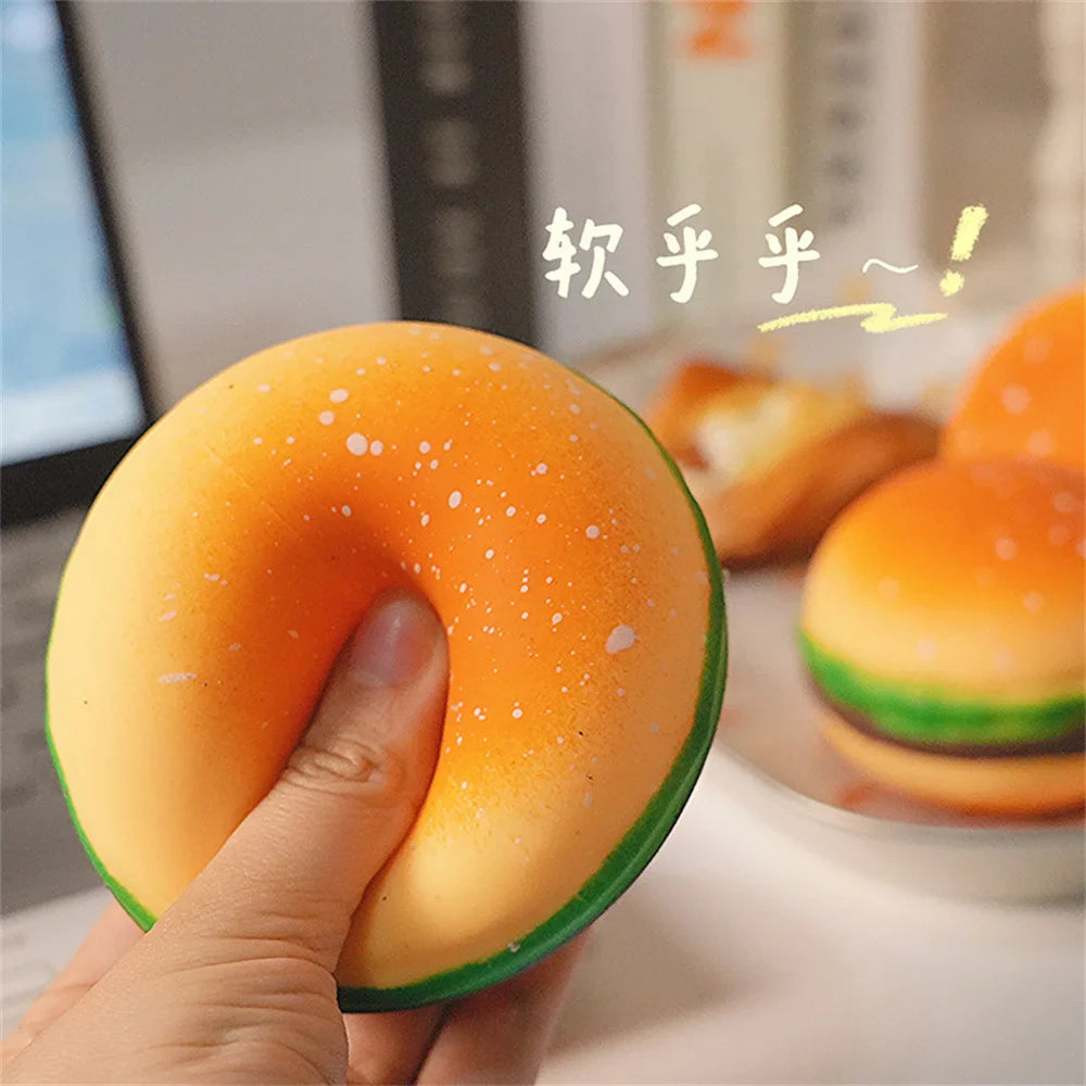 Fun Hamburger Stress Ball | Squishy Fidget Toy for Anxiety Relief