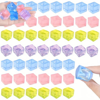 Mini Ice Cube Squishy Toys | 15 Pack Stress Relief Pinch Toys