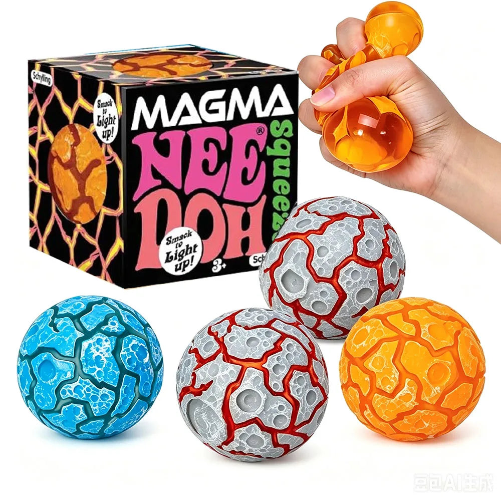 New Product NeeDoh Glitter Magma Ball Crunch Crunch Stress Relief Toy Squeeze Toy Nice Cube Sensory Toy for Adults gifts