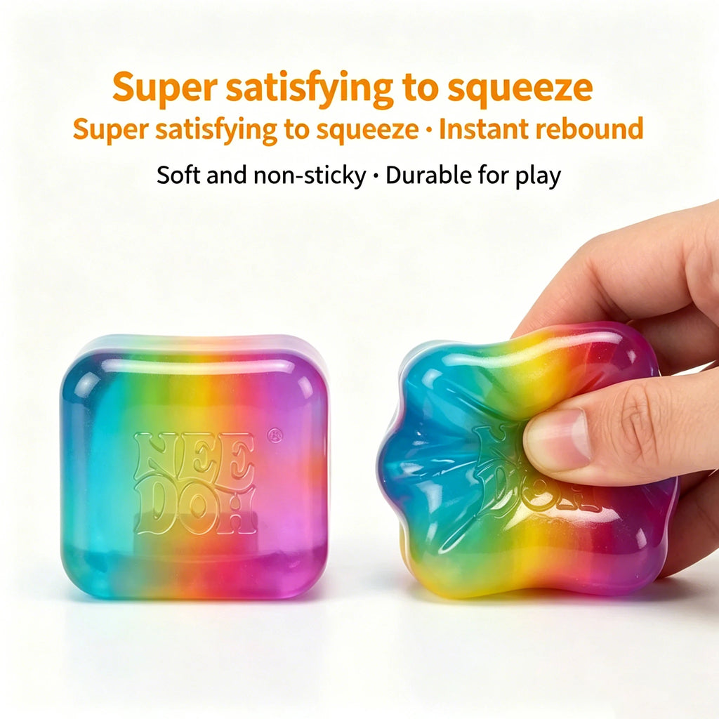 Schylling NeeDoh Rainbow Cube Squishy Blind Box Toy CubeStress