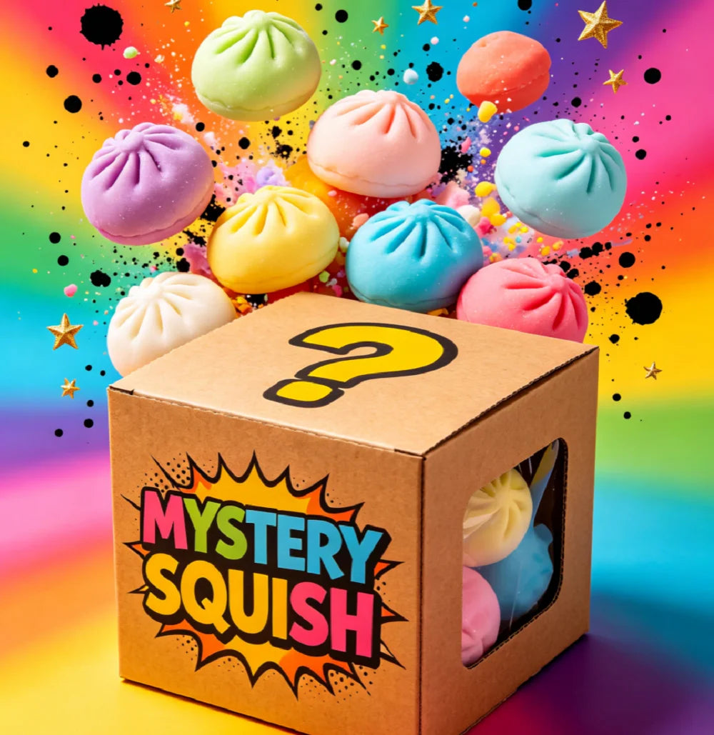 Christmas Holiday Mystery Squish Collectible Box, Festive Random Fidget Squish Toys, Kids Xmas Favorite Gift