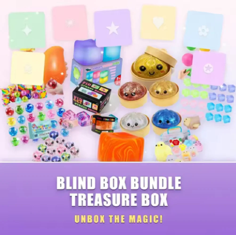 Christmas Holiday Mystery Squish Collectible Box, Festive Random Fidget Squish Toys, Kids Xmas Favorite Gift