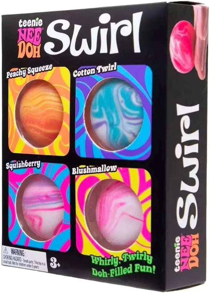 Hot 4Pcs Swirl NeeDoh Teenie Stress Balls Ultra Squishy Moldablef